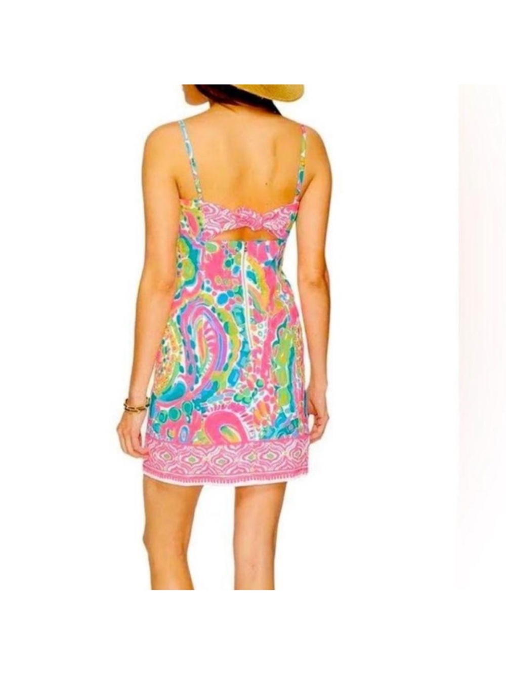Lilly Pulitzer Pink and Green Paisley Sundress - Picture 2 of 8